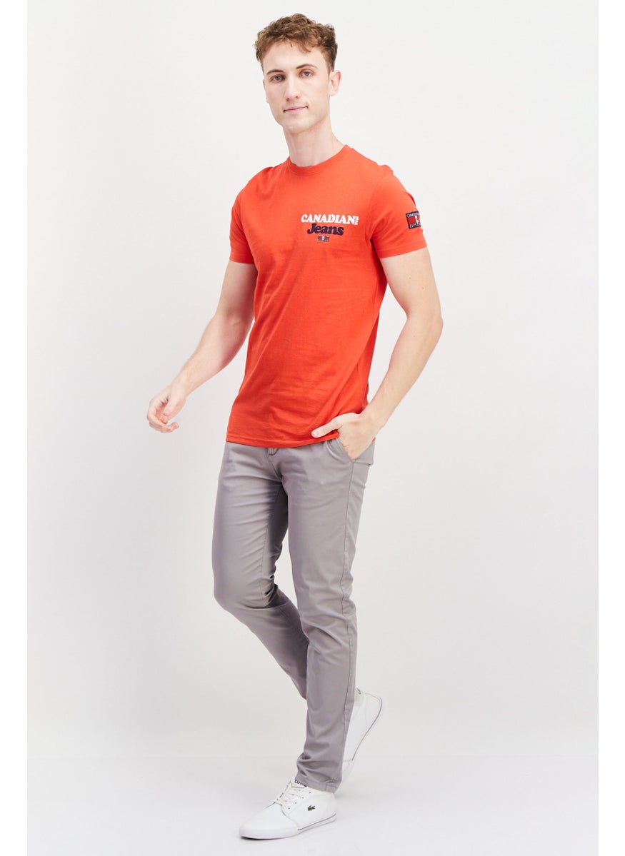 Canadian Peak Men Crew Neck Short Sleeve Graphic T Shirt, Red Combo  - Image 2