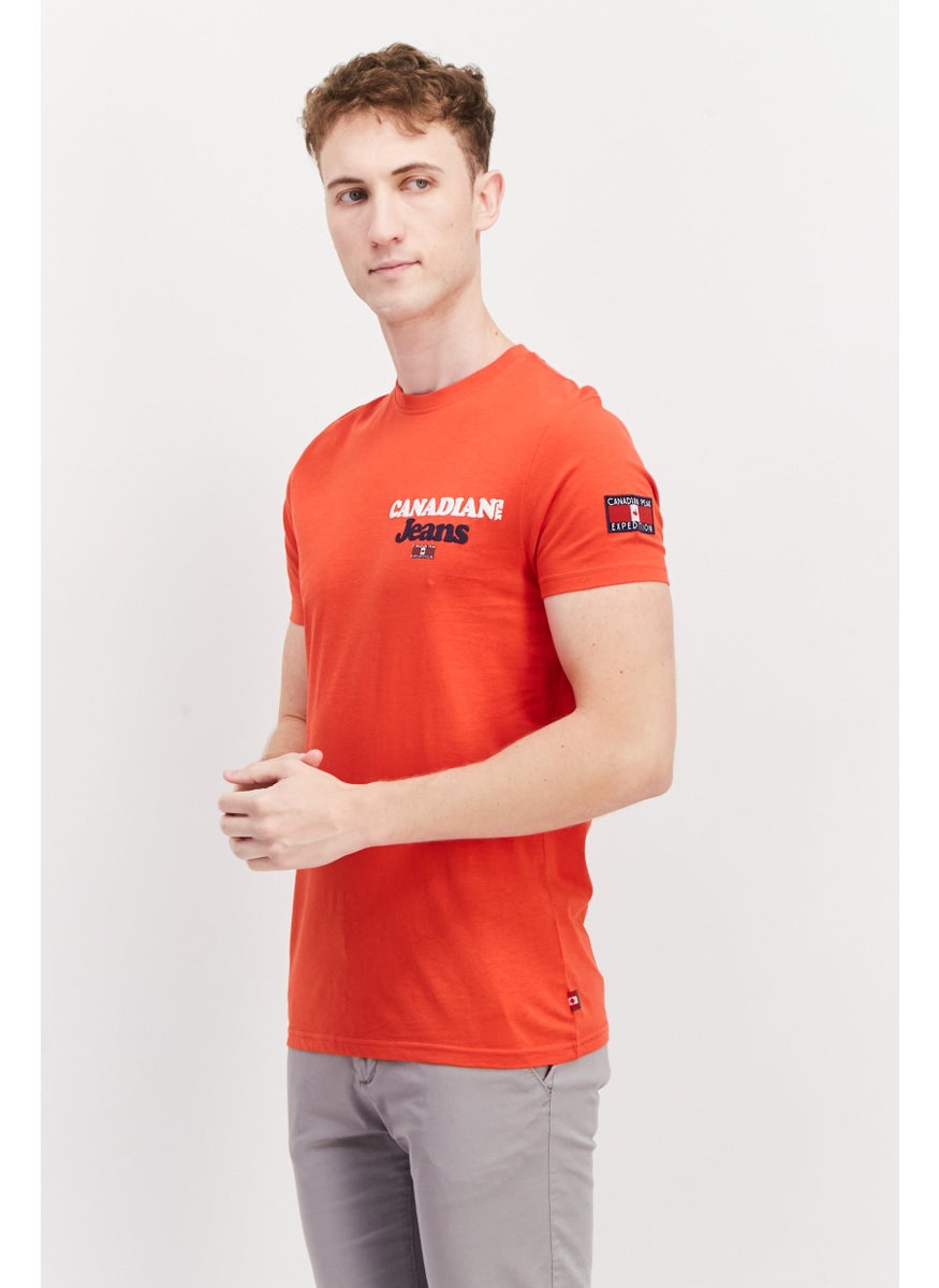 Canadian Peak Men Crew Neck Short Sleeve Graphic T Shirt, Red Combo  - Image 4