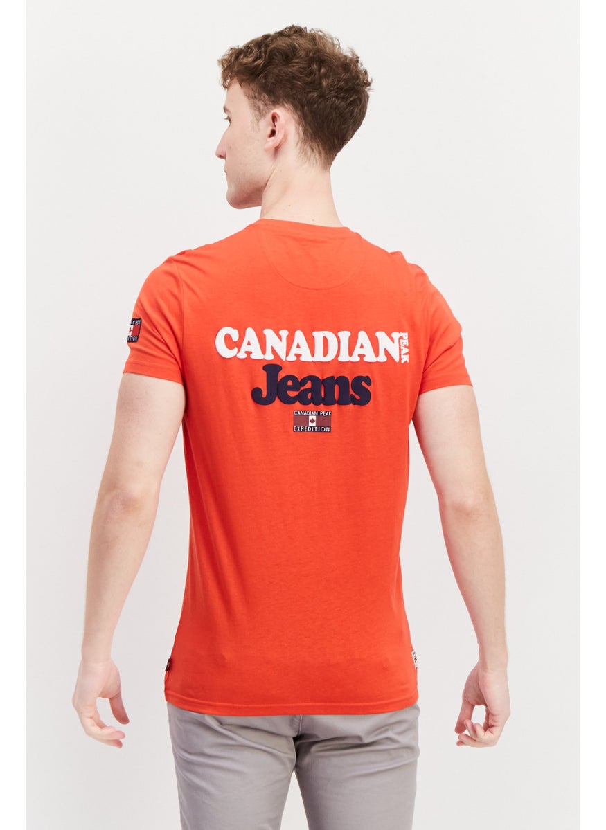 Canadian Peak Men Crew Neck Short Sleeve Graphic T Shirt, Red Combo  - Image 3