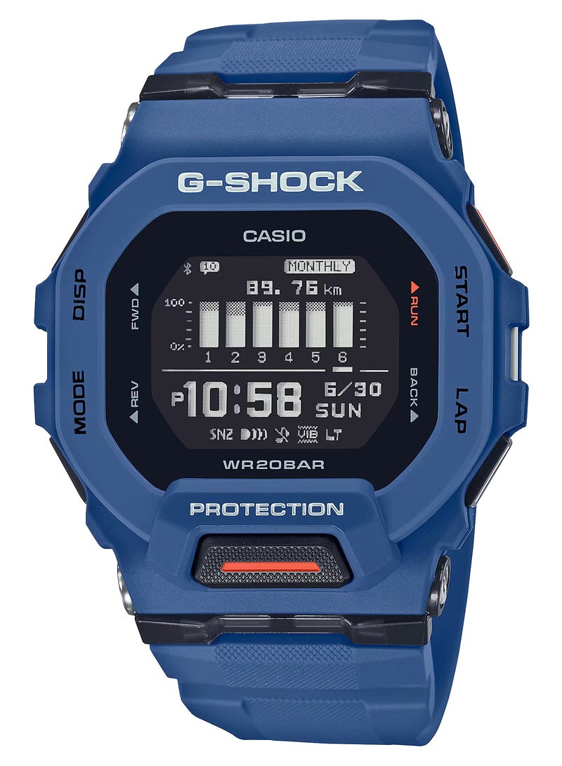 G-SHOCK ساعة يد رقمية للرجال من الراتنج الأزرق GBD-200-2DR - 45.9 مم