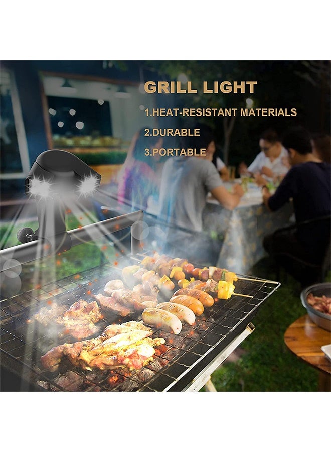 Peachjoy Grill Light for BBQ, Gifts for Men Father, 180° Durable Flexible Barbecue Light for Night Outdoor, 10 Super Bright LED Lamps Grill Lighting Accessories for Grill Handle, Not Included Battery - Image 2