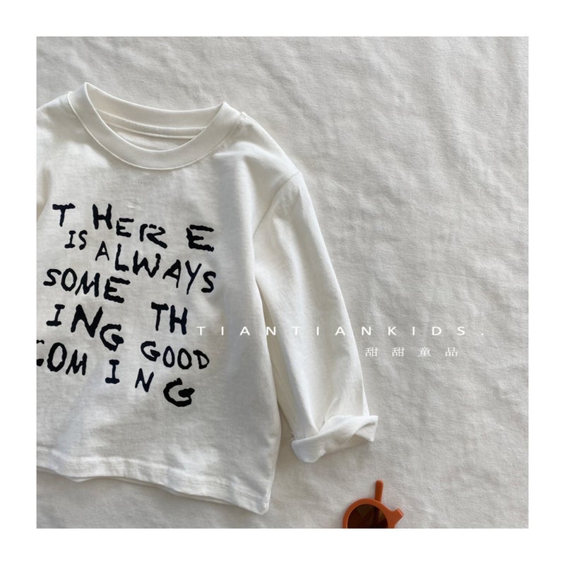 New Cotton Children'S T White Comfortable Long Sleeve Letter Printed T-Shirt Base Shirt For Boys And Girls Baby - Image 4
