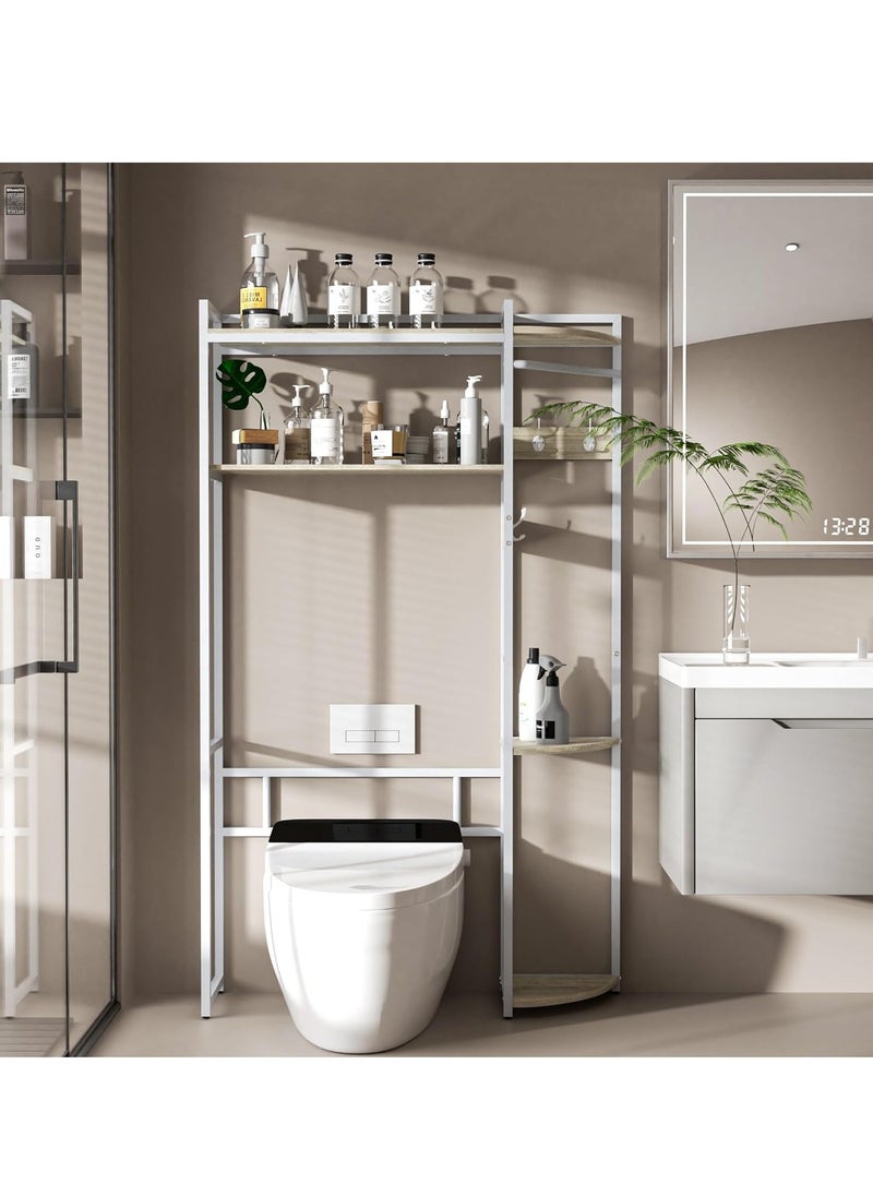 Generic - medla Over Toilet Storage Unit 3 Layers Metal Toilet Shelf Over Toilet Storage Unit Bathroom Storage Shelf Over 3-tier Bathroom Shelf Organizer Stand High Capacity Bathroom Space Saving Shelf - Image 1