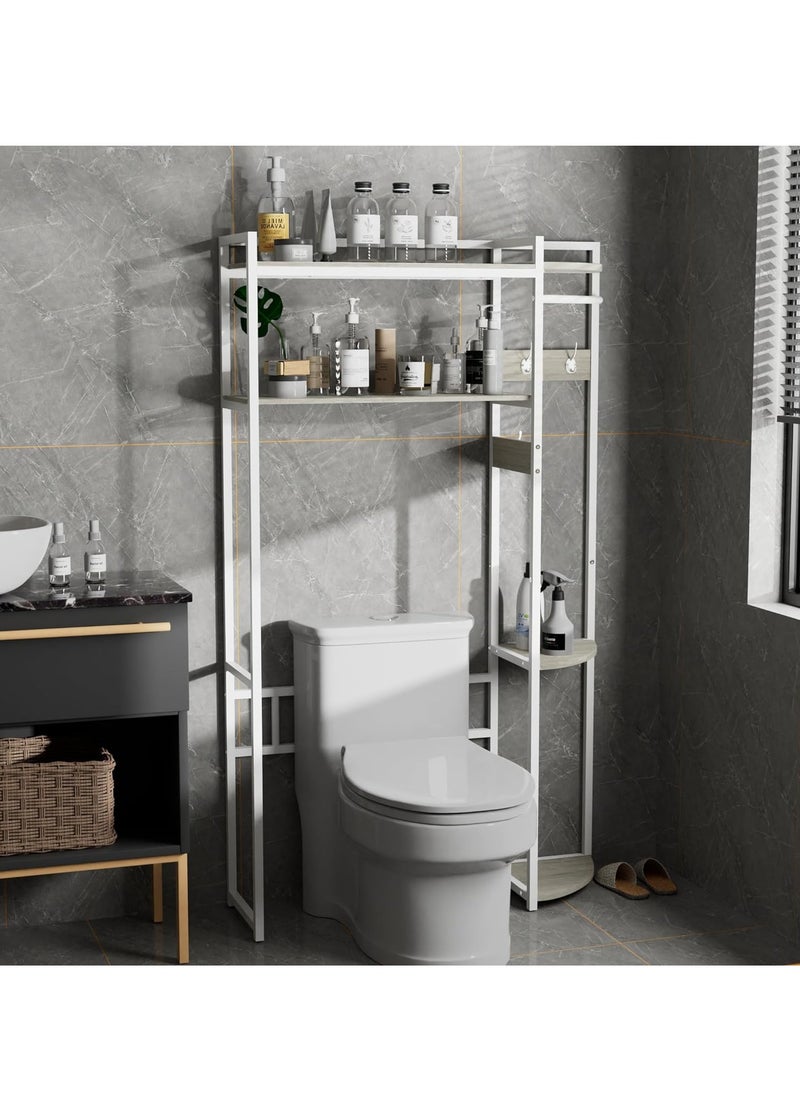 Generic - medla Over Toilet Storage Unit 3 Layers Metal Toilet Shelf Over Toilet Storage Unit Bathroom Storage Shelf Over 3-tier Bathroom Shelf Organizer Stand High Capacity Bathroom Space Saving Shelf - Image 1