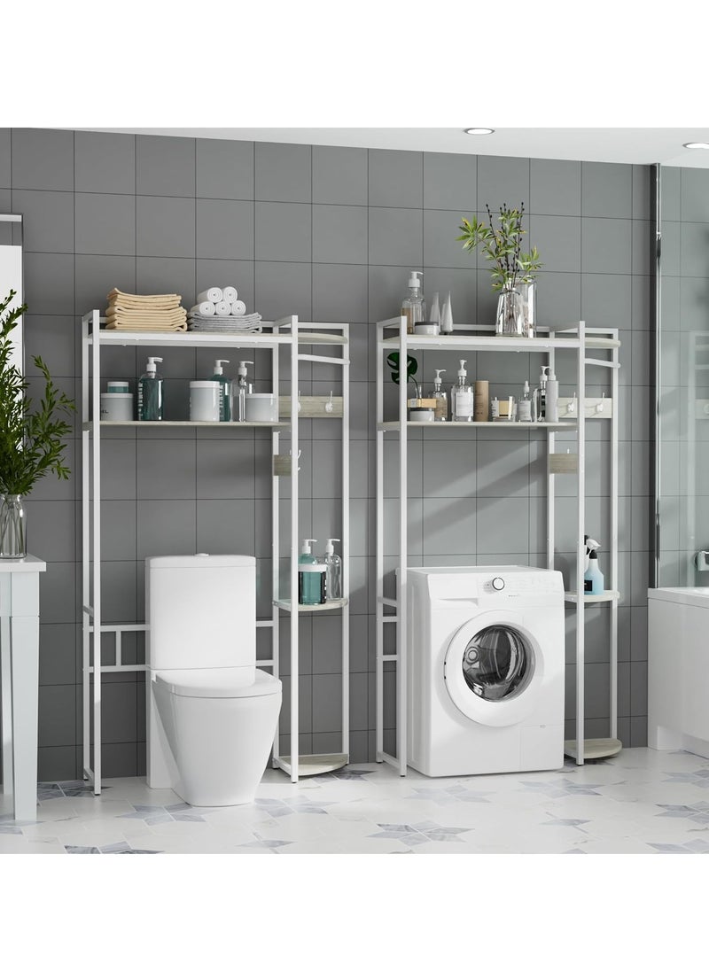 Generic - medla Over Toilet Storage Unit 3 Layers Metal Toilet Shelf Over Toilet Storage Unit Bathroom Storage Shelf Over 3-tier Bathroom Shelf Organizer Stand High Capacity Bathroom Space Saving Shelf - Image 1