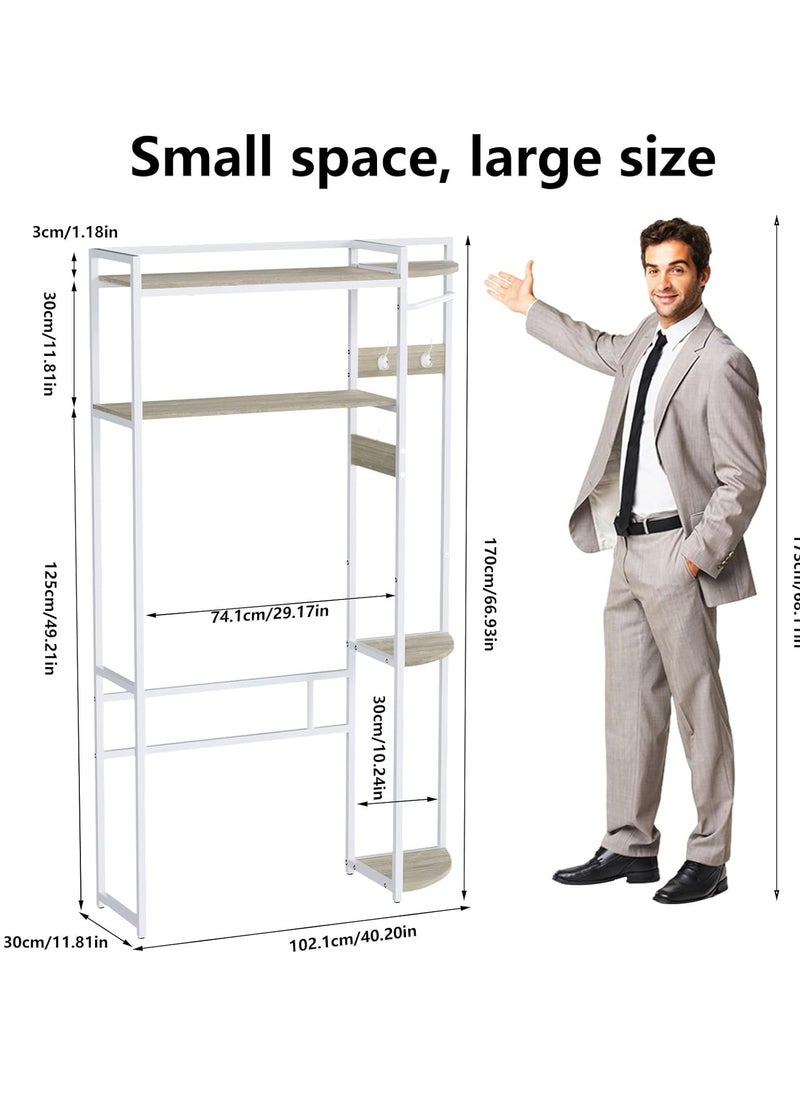 Generic - medla Over Toilet Storage Unit 3 Layers Metal Toilet Shelf Over Toilet Storage Unit Bathroom Storage Shelf Over 3-tier Bathroom Shelf Organizer Stand High Capacity Bathroom Space Saving Shelf - Image 1