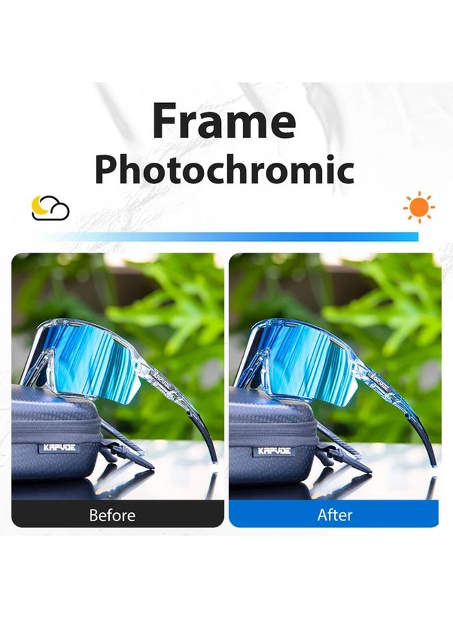 KAPVOE Photochromic Glasses Auto Tinting Interchangeable Modes Lightweight Sports Goggles Color 61 - Image 4