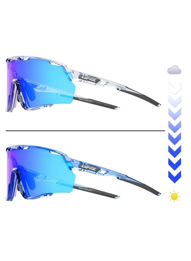 KAPVOE Photochromic Glasses Auto Tinting Interchangeable Modes Lightweight Sports Goggles Color 61 - Image 1