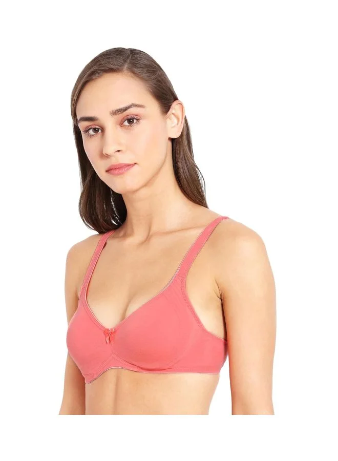 Jockey Blush Pink 1250 Women Wire free Non Padded Super Combed Cotton Elastane Stretch Full Coverage Everyday Bra with Contoured Shaper Panel and Adjustable Straps for Women | Best Price UAE