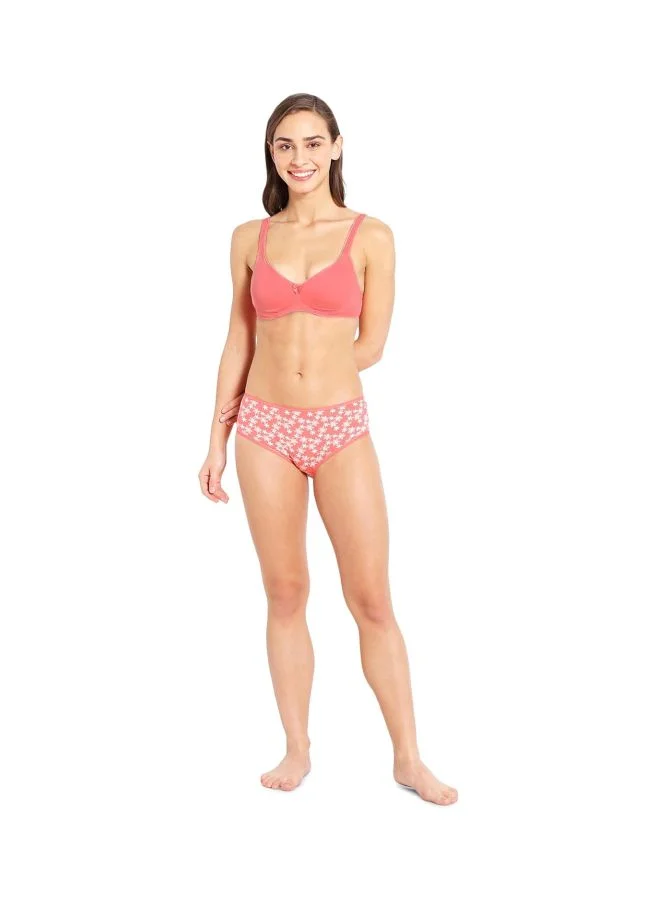 Jockey Blush Pink 1250 Women Wire free Non Padded Super Combed Cotton Elastane Stretch Full Coverage Everyday Bra with Contoured Shaper Panel and Adjustable Straps for Women | Best Price UAE