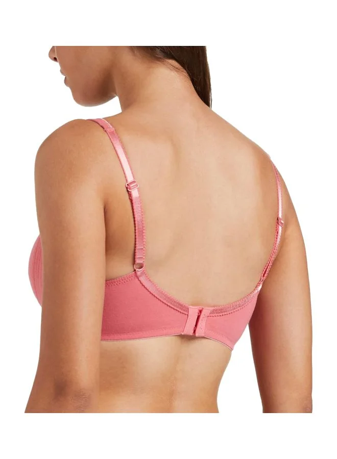 Jockey Blush Pink 1250 Women Wire free Non Padded Super Combed Cotton Elastane Stretch Full Coverage Everyday Bra with Contoured Shaper Panel and Adjustable Straps for Women | Best Price UAE