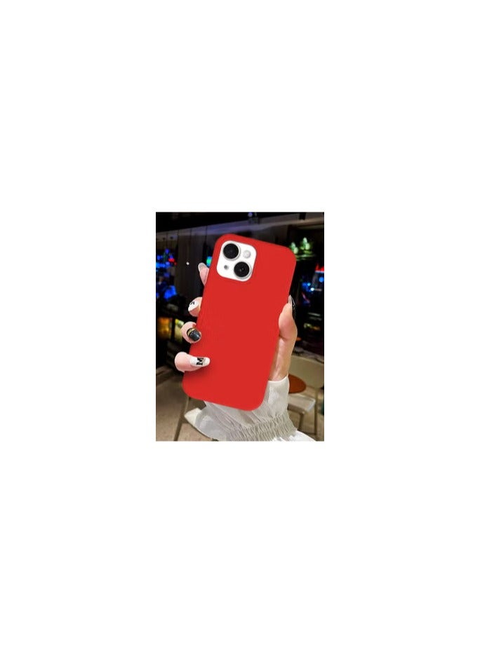 CATANES iPhone 15 Case Silicone Case Cover Durable and Anti Scratch Back Cover Red - Image 1