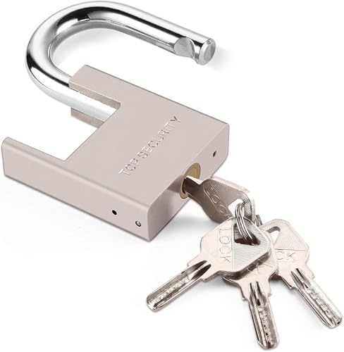 AMMIY Locks with 4 Keys，Keyed Alike Heavy Duty Pad Lock，Outdoor Solid Brass Keyed Padlock, High Security Wraped Beam Padlock with Key for Gate Lock School Gym Locker Storage Unit Fence Hasp Toolbox - Image 3