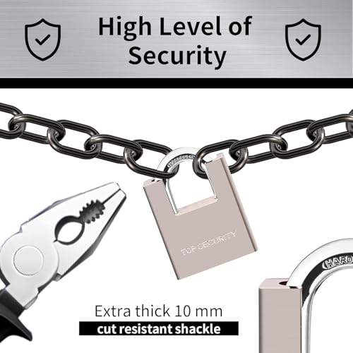 AMMIY Locks with 4 Keys，Keyed Alike Heavy Duty Pad Lock，Outdoor Solid Brass Keyed Padlock, High Security Wraped Beam Padlock with Key for Gate Lock School Gym Locker Storage Unit Fence Hasp Toolbox - Image 4