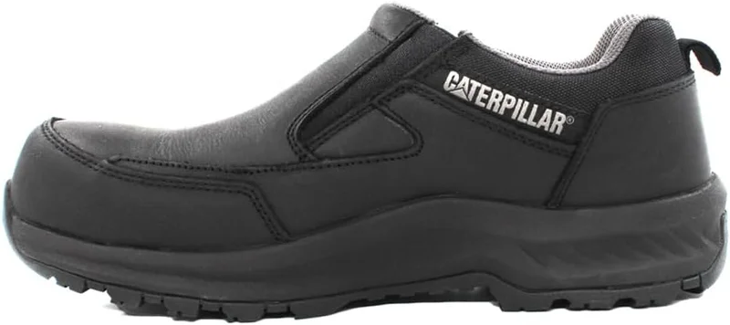 كاتربلر CAT Elmore Leather Slip‑On CT Men’s Safety Shoe – Black | Composite Toe, Slip Resistant
