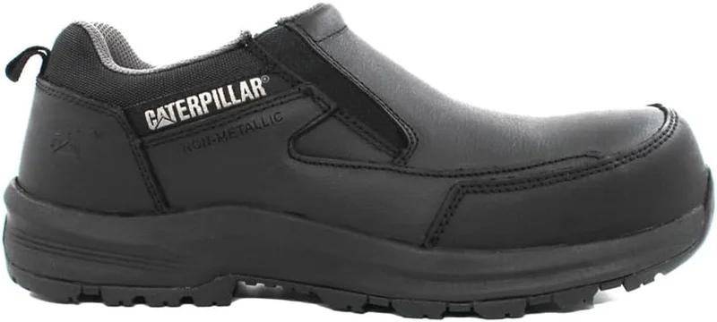 كاتربلر CAT Elmore Leather Slip‑On CT Men’s Safety Shoe – Black | Composite Toe, Slip Resistant