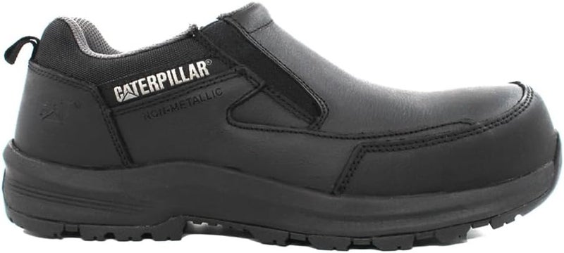 CATERPILLAR أحذية أمان جلدية سوداء للرجال بتصميم سهل الارتداء - Image 1