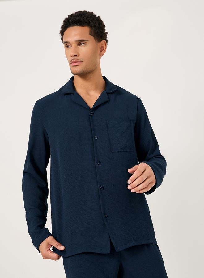 ستايلي طقم بيجامة بأكمام طويلة من القطن المجعد - Image 2