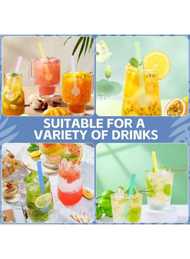 دي آند أل 12 قطعة من القش الزجاجية تحطم مقاومة 4 بوصة قصيرة قابلة لإعادة الاستخدام القش الزجاجية مع تنظيف فرشاة غسالة صحون آمنة الشرب القش مثالية لعصير الفواكه القهوة - Image 5