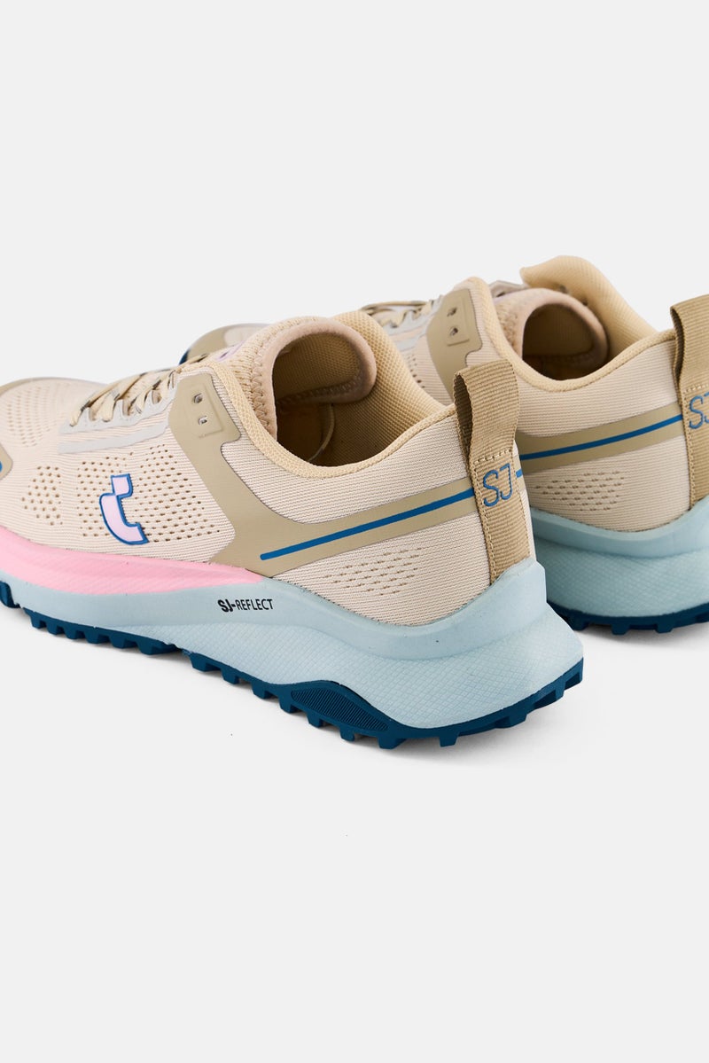 SJ Women Lace Up Running Shoes, Beige - Image 2