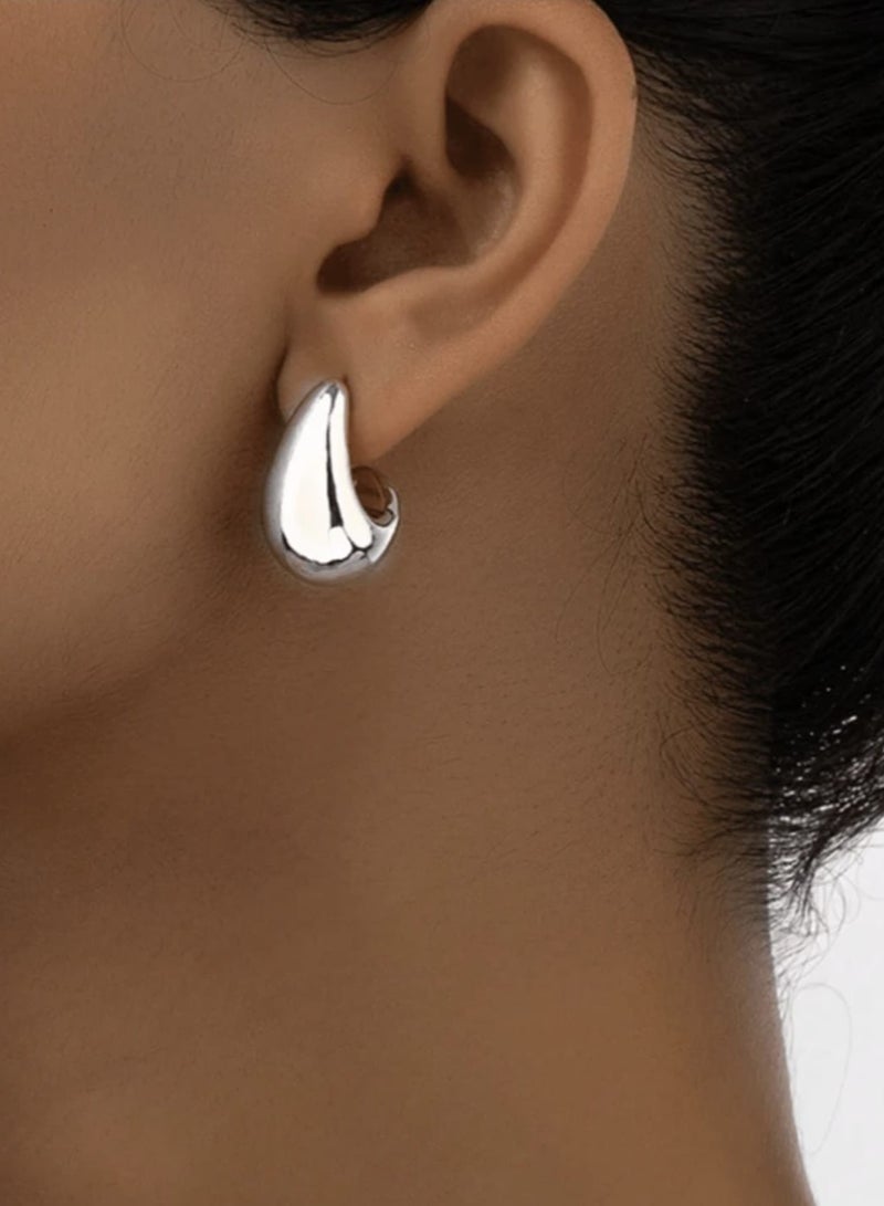 Jewelry Set of 8 Pieces of Trendy Colorful Water Drop Rectangular Earrings, with Colorful UV Deposits, Made of Lightweight and Anti-Corrosive Materials, and Finished with a Smooth Metal Finish. - Image 4