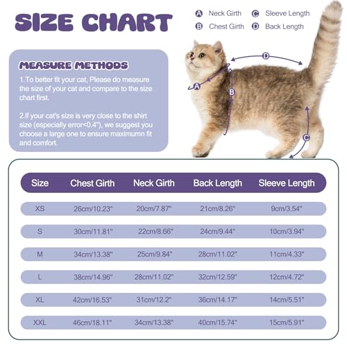ADNIKIA Cat Pajamas for Cats Only, Sticky Hair Cat Clothes, Sphynx Hairless Cats Sweater, Recovery Suit After Surgery, Prevent Lost Hair Kitten Onesie Shirts Costumes Outfits for Pet - Image 4