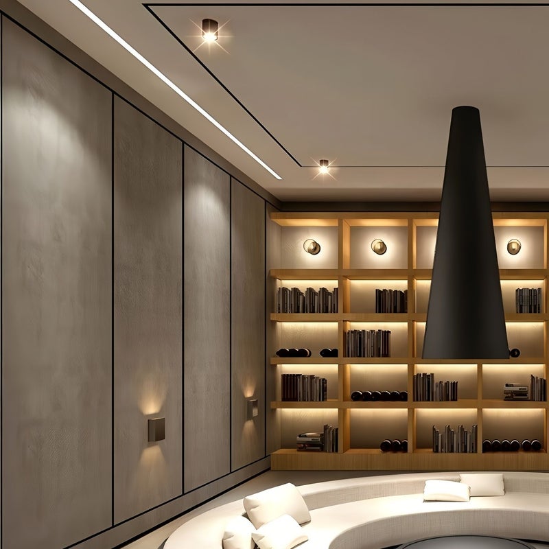 قناة نشر ضوء LED سوداء مرنة بطول 314.96 بوصة غطاء شريطي مدمج - Image 4