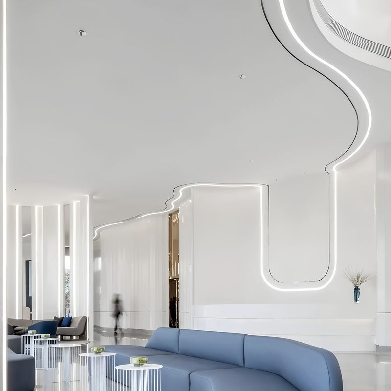 قناة نشر ضوء LED سوداء مرنة بطول 314.96 بوصة غطاء شريطي مدمج - Image 5