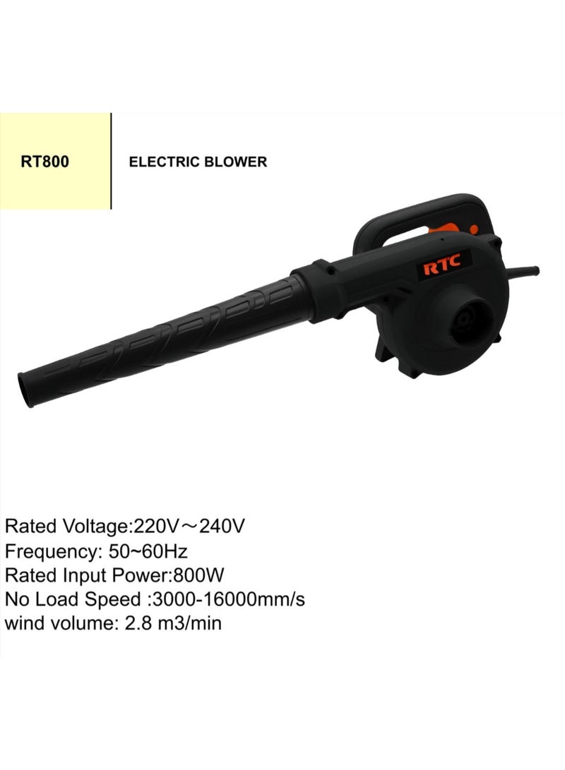 RTC RT800 منفاخ هواء كهربائي 800 واط متعدد السرعات لتنظيف الأتربة والغبار 220-240 فولت