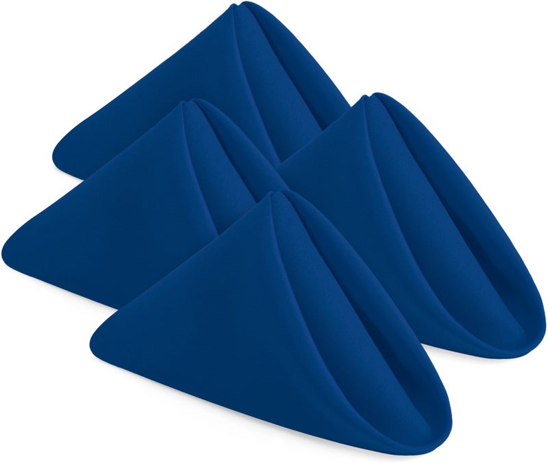 Utopia Home 24 Pack Royal Blue Cloth Napkins 17x17 Inches 100 Polyester Hemmed Edges Washable and Reusable Ideal for Parties Weddings and Dinners