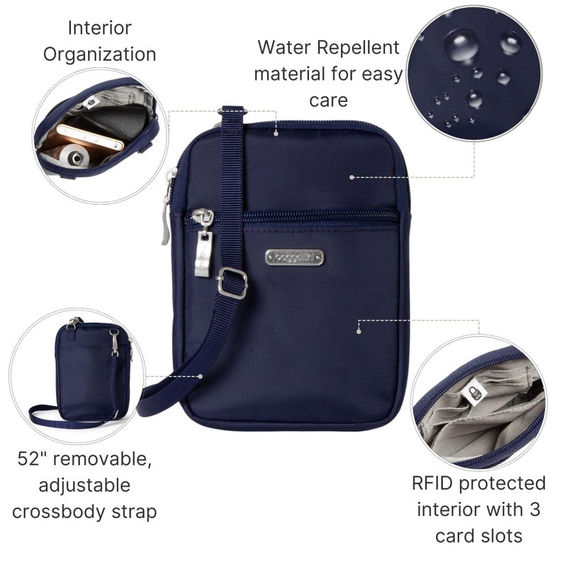 Baggallini Women's Essential Mini Crossbody Bag, Cadet Navy - Image 2