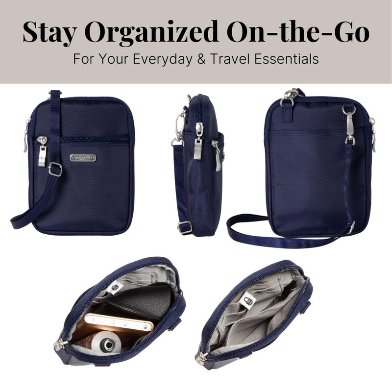 Baggallini Women's Essential Mini Crossbody Bag, Cadet Navy - Image 5