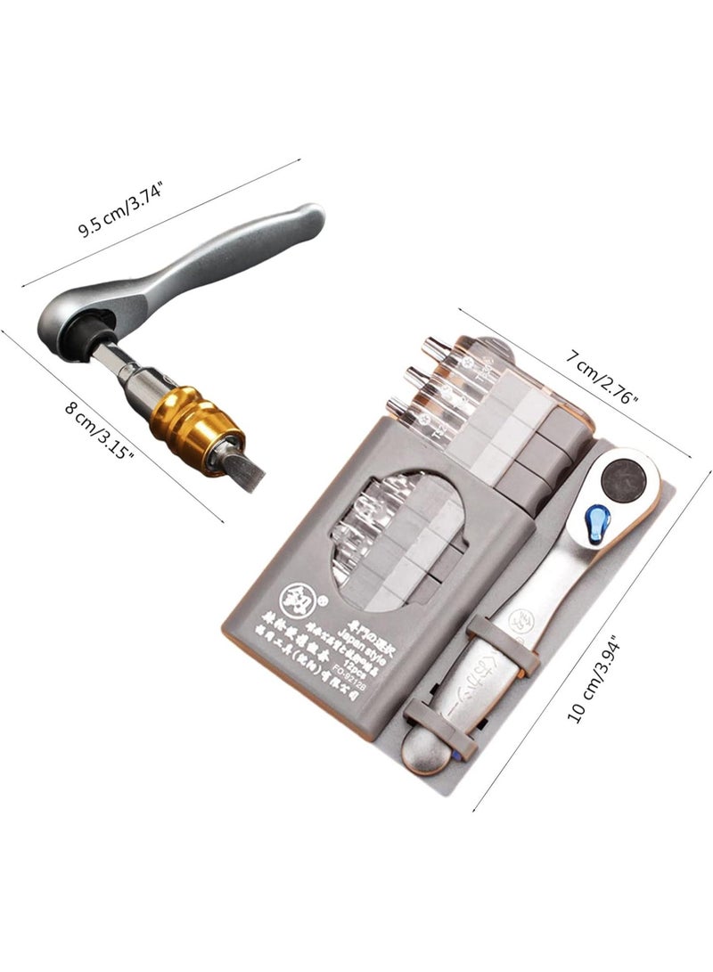 GGOOT Hardware Mini Screwdriver 10 Batch Head Short Handle Positive and Negative Ratchet Wrench Combination Hand Tools - Image 4