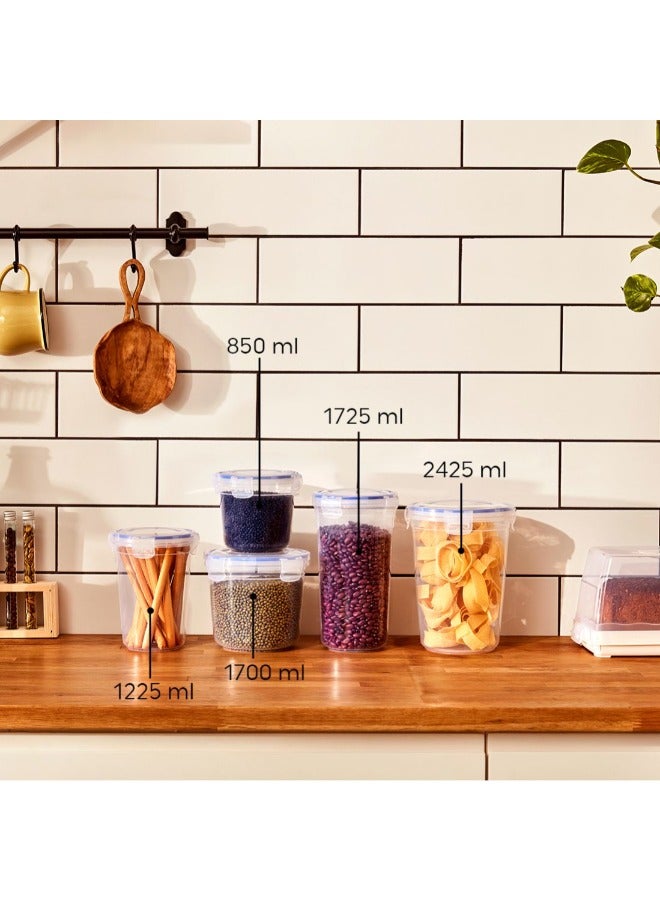 دنيا بلاستيك دنيا - حاوية دائرية زرقاء للتخزين مع غطاء محكم للثلاجة - حل لتخزين الطعام - خالية من البيسفينول أ والرصاص   سعة 1700 مل - Image 2