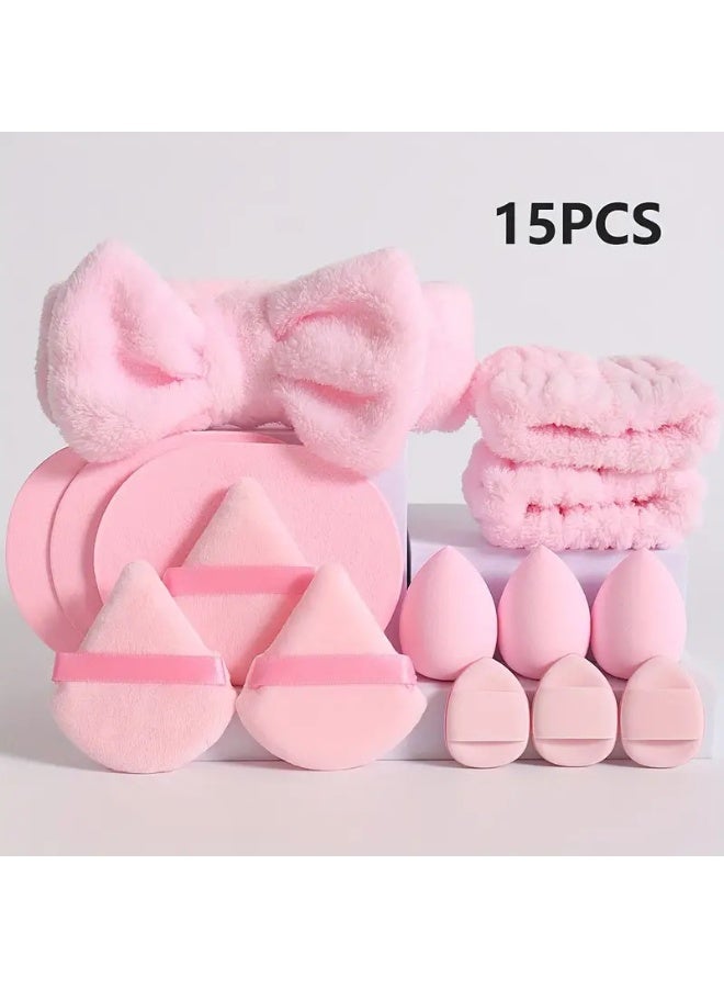 JUMEI 15PCS Dual-Use Makeup Sponge Set – Wet & Dry Beauty Blending Sponges for Smooth Foundation & Facial Application - Image 1