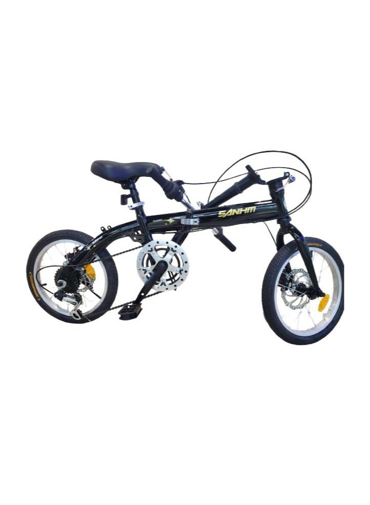 Generic Folding Bike for Men and Women 16 inches Wheel 6 Speed Foldable handlebar Dual disc Brake Spoke Wheel  - Image 3