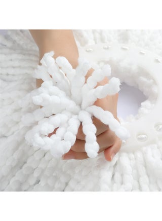 5-Piece Spin Mop Head Replacement Set, Mop Cloth Replacement, Round Mop Head, Wet and Dry Household Cleaning Mop, Round Cleaning Mop Replacement, Cotton Replacement Mop Head Pad (White) - view 3