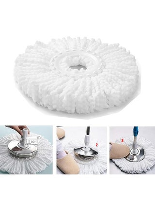 5-Piece Spin Mop Head Replacement Set, Mop Cloth Replacement, Round Mop Head, Wet and Dry Household Cleaning Mop, Round Cleaning Mop Replacement, Cotton Replacement Mop Head Pad (White) - view 2