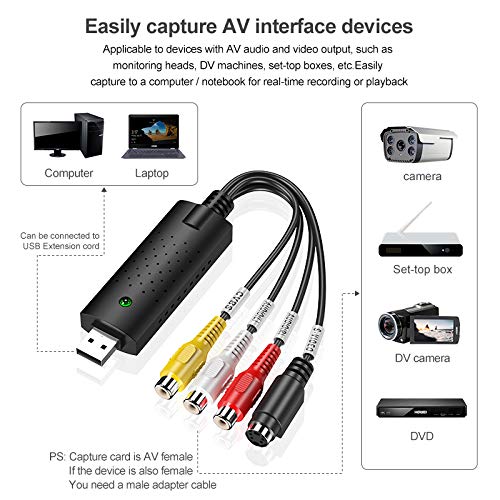 Microware USB 2.0 Video Audio Capture Card Device Adapter VHS VCR TV to DVD Converter Support Win 2000/Win Xp/Win Vista/Win 7/Win 8/Win 10 - Image 3