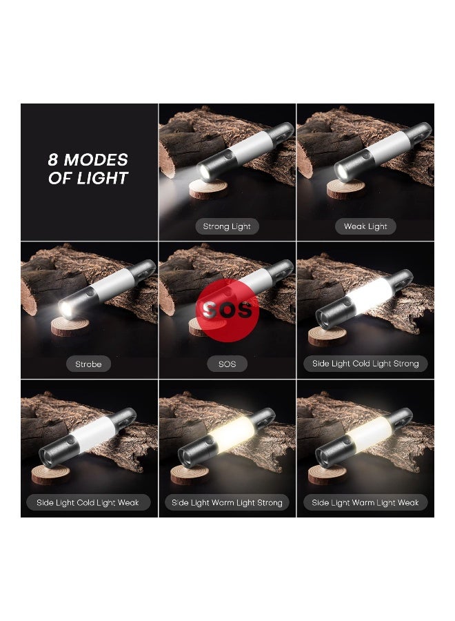 LED Flashlight, 1000 High Lumens Flashlights with USB Rechargeable Battery, 8 Modes Zoomable Flash Light with Sidelight and Magnetic, Waterproof Portable Flashlight Camping Accessories - Image 3