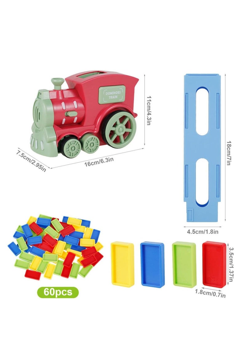 Toshionics Electric Train Domino Set Educational Train Toy Set with 60 Pieces Domino Preschool Educational Toy Gaming Gift for Children 3 years of age Electric Train Domino Set Educational Gaming Set for Children Toy Train Set With Dominoes  - Image 3