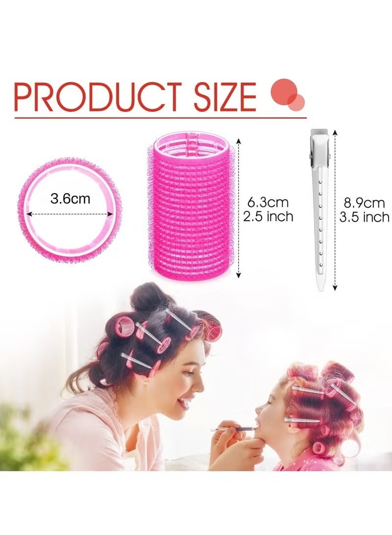 24-piece curling iron set with metal clips, suitable for long, medium, short, thick, and thin hair, can create bangs curls (pink) - Image 3