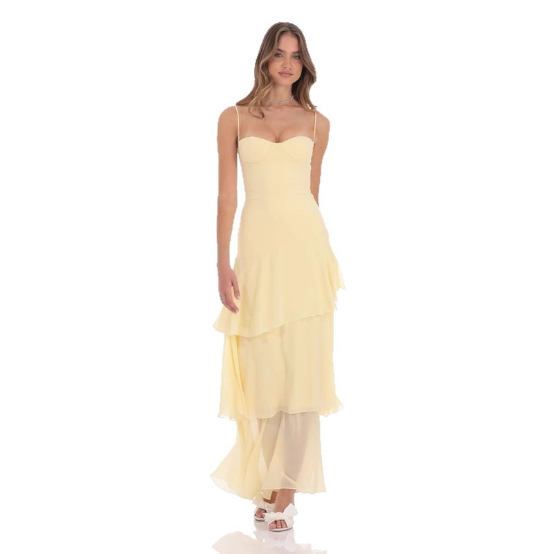 2025 Backless Sling Cake Fold Lace-Up Fashion Evening Dress Slim Fit Dress - Image 5