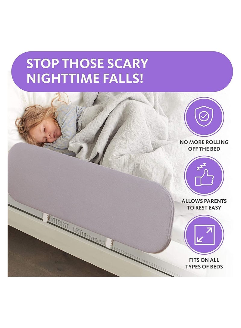 واقي درابزين سرير قابل للطي، واقي درابزين سرير الأطفال الصغار، درابزين سرير عالمي للأطفال والرضع، 59 بوصة - Image 2