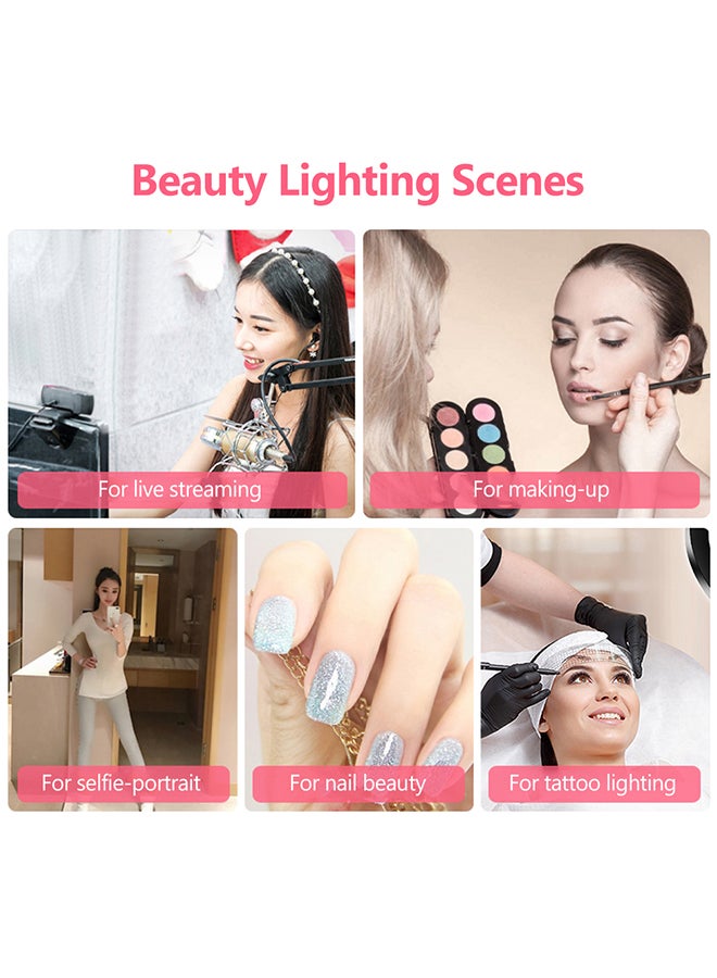 Loquat Dimmable LED Ring Video Light With Selfie Stick Black - Image 2