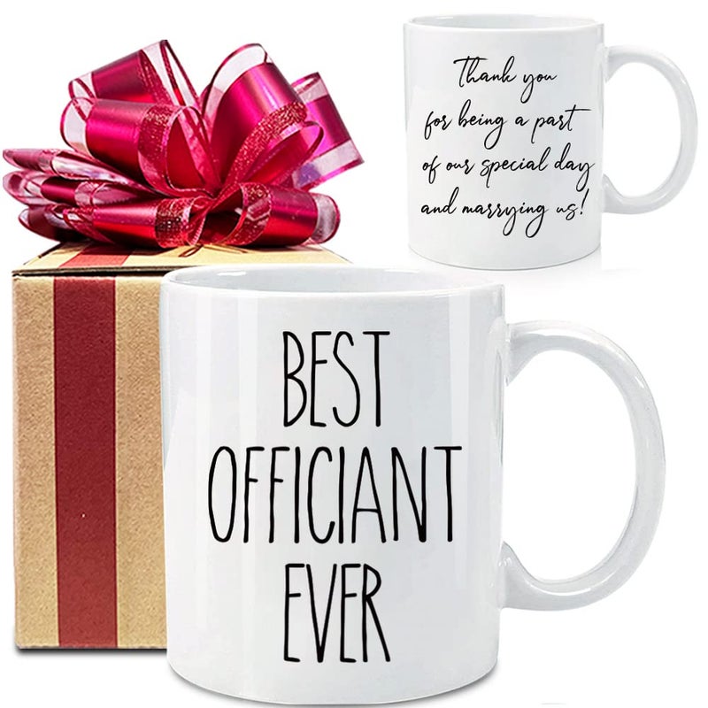 Dnuiyses Wedding Officiant Mug, Funny Wedding Registry Mugs, Best Officiants Ever Gift from Couple, Bride Groom Thank You Mug Gifts for Wedding Day, Bridesmaid Gifts, Just Married Gift for Newlywed - Image 1