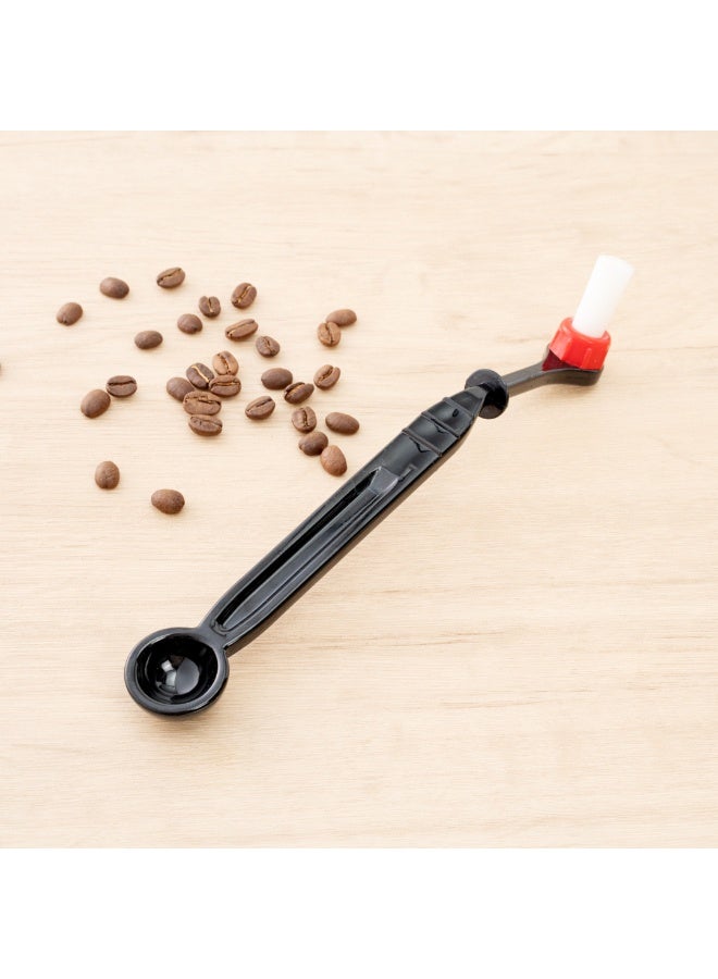Restaurantware Restpresso 8.75 x 1.25 x 1.25 Inch Espresso Cleaning Tool, 1 Angled Espresso Brush - With Spoon, Detachable Bristles, Black Plastic Coffee Machine Brush, Winged,  - Image 4