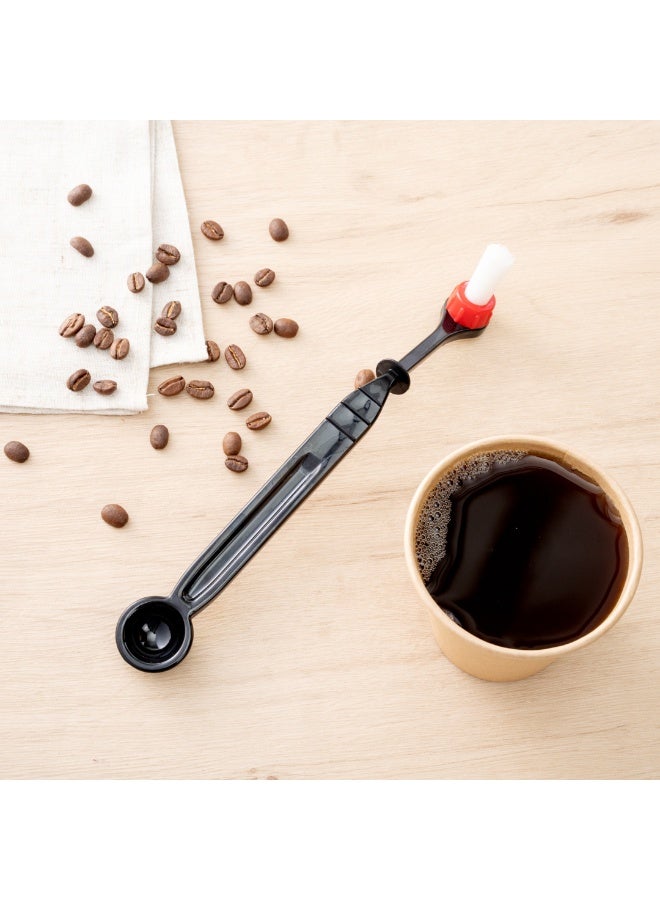 Restaurantware Restpresso 8.75 x 1.25 x 1.25 Inch Espresso Cleaning Tool, 1 Angled Espresso Brush - With Spoon, Detachable Bristles, Black Plastic Coffee Machine Brush, Winged,  - Image 3