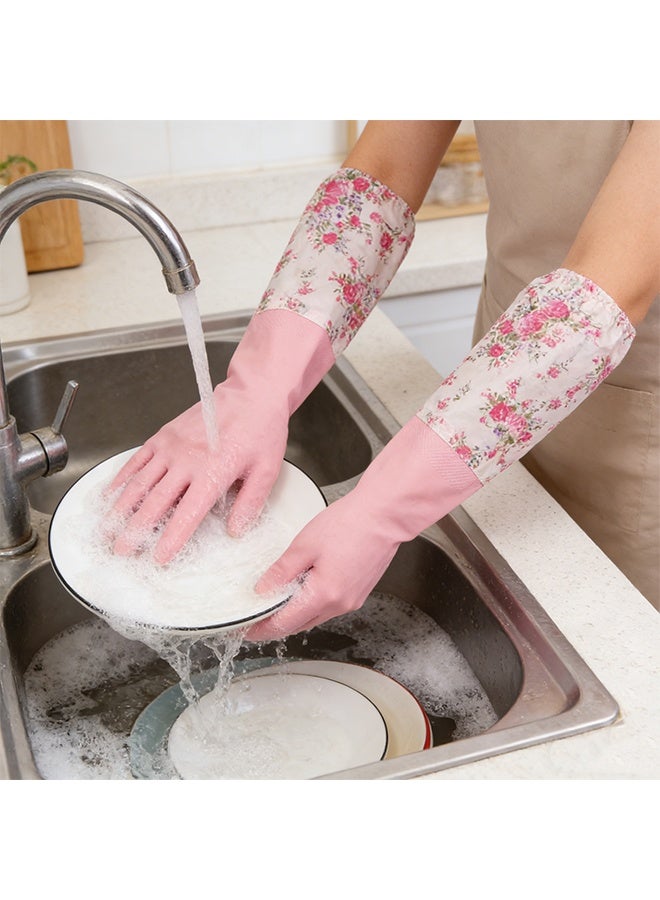 Multifunctional Dishwashing Cleaning Gloves,Reusable Waterproof Household Kitchen Dishwashing Gloves,Thickened Long Sleeved Skin Care Gloves,Non-Slip Laundry Kitchen Gardening Household Gloves - Image 1