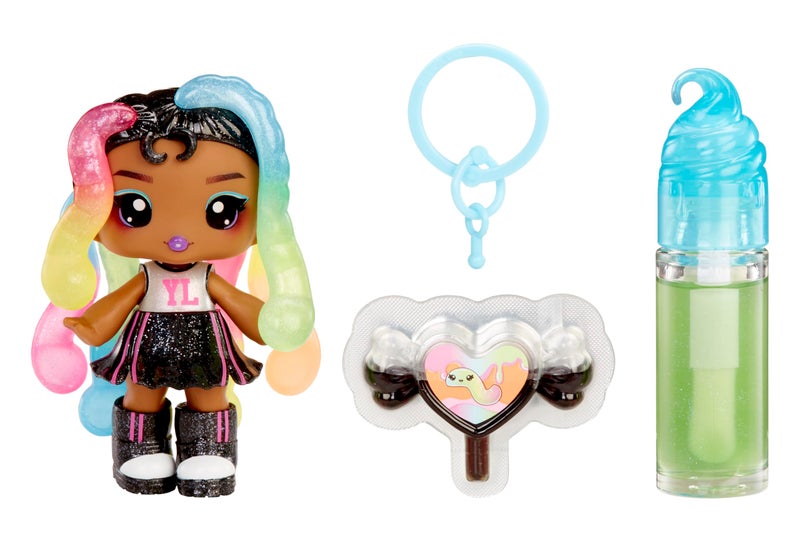 Yummiland Lip Gloss Doll Sour Sweeties Sasha Sourworms Includes DIY Lip Gloss Removable Keychain Cosmetic Play Collectible Ages 4 - Image 2